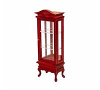 NonMiFyR Vetrina in Legno di Betulla 1:12 Decorativo Mobile Espositivo con in e Mensole Resistente Scaffale da Esposizione Miniatura, Rosso
