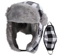 NONMON Cappello Aviatore Invernale Unisex Uomo Donna Cappellino Bomber Caldo Ushanka Trooper Russo Trapper con Orecchie e Maschera Impermeabile Antivento Berretto per Ski Ciclismo