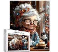 Nonna bere caffè 1000 pezzi puzzle per adulti neve sfondo arte puzzle colorato fai da te per la decorazione della casa regali puzzle famiglia perfetto per serate di gioco 50 x 68 cm