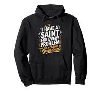 Nonna Cattolica Saint Every Problem Humor Identity Saints Felpa con Cappuccio