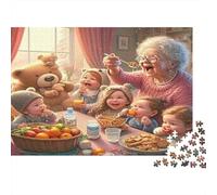 Nonna che dà da mangiare ai bambini Puzzles 1000 Pezzi Carta riciclata per adulti Puzzle per adulti Gioco familiare stimolante Attività divertente per casa Ottima idea regalo 52x38cm/1000pcs
