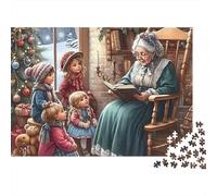 Nonna che racconta Puzzle 1000 Pezzi per Adulti Scena Natalizia Set Puzzle 1000 Pezzi Rilassante Attività in Famiglia 70x50cm/1000pcs