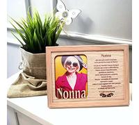 NONNA - Cornice per foto con frase. Può essere appoggiata su un ripiano o appesa alla parete. Perfetta per decorare ogni ambiente domestico. Un presente perfetto per ogni persona cara. Nonna