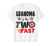 Nonna dei Due Veloce 2 Nd Compleanno Ragazzo Auto da Corsa Maglietta