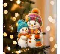 Nonna e nipote Moon Loves - Ornamenti acrilici personalizzati a 1 strato - I Love You to The Moon and Black - Decorazioni per albero di Natale per famiglie 2025 Decorazioni per albero di Natale