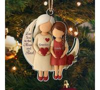 Nonna e nipote Moon Loves - Ornamenti acrilici personalizzati a 1 strato - I Love You to The Moon and Black - Decorazioni per albero di Natale per famiglie 2025 Decorazioni per albero di Natale