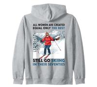 Nonna Mamma Ancora Ancora Sci negli Anni Settanta Vecchio Donne Sciatore Felpa con Cappuccio
