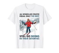 Nonna Mamma Ancora Ancora Sci negli Anni Settanta Vecchio Donne Sciatore Maglietta