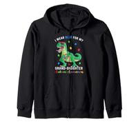 Nonna Nonno Autismo Dino Indosso Blu Per Mia Nipote Felpa con Cappuccio
