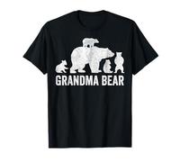 Nonna Orso con Quattro Cucciolo Carino Festa della Mamma Maglietta