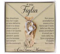NONNA PROFESSIONISTA Collana Donna A Mia Figlia Regalo Amore Finitura in Oro, Argento Idee Regali per lei Compleanno Natale - Cofanetto con DEDICA incluso (Argento - Figlia 5)