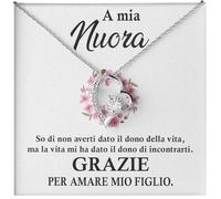NONNA PROFESSIONISTA Collana Donna A mia Nuora Amore Finitura in Oro, Argento Idee Regali per lei Compleanno Natale Matrimonio - Cofanetto con DEDICA incluso (Argento - Nuora)