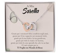 NONNA PROFESSIONISTA Collana Donna A Mia Sorella Argento Idee Regali per lei Compleanno o Natale - Cofanetto con DEDICA incluso (Oro - Sorella)