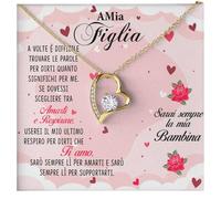 NONNA PROFESSIONISTA Collana Donna Figlia Dorata Nipote Amore Finitura in Oro, Argento Idee Regali per lei Compleanno Natale - Cofanetto con DEDICA incluso (Oro - Figlia 6)