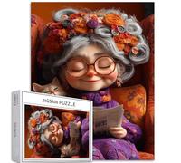 Nonna Reading Giornale 1000 Pezzi Puzzle per Adulti Cat Companion Scena Art Puzzle colorato fai da te per la decorazione della casa Regali Puzzle Famiglia Perfetto per Notti di Gioco 50 × 70 cm