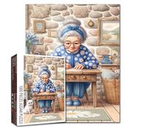 Nonna Scrittura Lettere Jigsaw Puzzle - Puzzle vintage da 1000 pezzi per adulti con gatto, arte accogliente fai da te, puzzle 1000 pezzi impegnativi serate di gioco in famiglia 68 x 50 cm decorazione