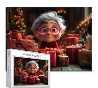 Nonna tra il mucchio 1000 pezzi puzzle per adulti abbigliamento rosso arte puzzle impegnativo giochi di attività familiari colorato fai da te puzzle per la decorazione della casa regali 70 × 50 cm