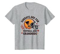 Nonne del Calcio: Le domeniche Sono per Il Calcio e i Nipoti Maglietta, Bambini, Grigio Melange, 12 Anni