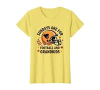 Nonne del Calcio: Le domeniche Sono per Il Calcio e i Nipoti Maglietta, Donna, Limone, 3XL