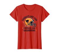 Nonne del Calcio: Le domeniche Sono per Il Calcio e i Nipoti Maglietta, Donna, Rosso, XS