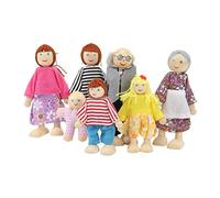 Nonni per la Famiglia delle Bambole in Legno, Genitori e Figure di Mini Bambole da 7 Bambole Fissate Casa delle Bambole 1:12, Ottimo per il Gioco Finto e L'arredamento della