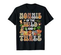 Nonnie of The Wild And Three 3 ° Compleanno Ragazzo Safari Jungle Maglietta