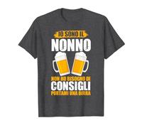 Nonno Birra Bisnnno Nonnino Vecchio Signore Regalo Maglietta, Uomo, Grigio Scuro, L