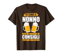 Nonno Birra Bisnnno Nonnino Vecchio Signore Regalo Maglietta, Uomo, Marrone, XL