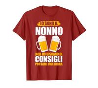 Nonno Birra Bisnnno Nonnino Vecchio Signore Regalo Maglietta, Uomo, Mirtillo Rosso, L