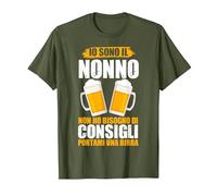 Nonno Birra Bisnnno Nonnino Vecchio Signore Regalo Maglietta, Uomo, Oliva, 3XL