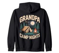 Nonno Campeggio Notti Campfire Felpa con Cappuccio