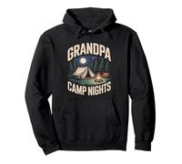 Nonno Campeggio Notti Campfire Felpa con Cappuccio