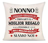 Nonno Copricuscino Regalo per Uomo da Nipote Festa del Nonno Regali Personalizzato Decorativi Regali di Natale Compleanno Abbiamo Cercato di Trovarti Il Miglior Regalo Festa del Papà (Nonno-b)