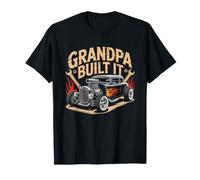 Nonno Costruttore Hot Rod Costruito da Se Il L Ha Costruita Maglietta