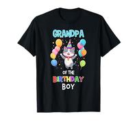 Nonno di Birthday Boy Amante dei gatti Nonno Gatto Birthday Maglietta