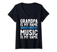 Nonno è il mio nome La musica è il mio gioco DJ Nonno Maglietta con Collo a V