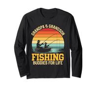 Nonno E Nipote Pesca Compagni per La Vita Angler Maglia a Manica