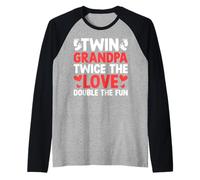 Nonno gemello Due volte l'amore Raddoppia il divertimento Nonno gemello Maglia con Maniche Raglan