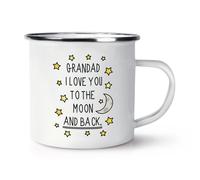 Nonno i Love You To The Moon And Back Rétro Smalto Tazza - Divertente