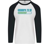 Nonno In Attesa Divertente Nuovo Baby Nascita Uomo L/S Maglietta Baseball