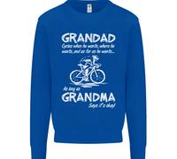 Nonno Motociclette When Egli Vuole Bicicletta Bambini Felpa Maglione