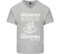 Nonno Motociclette When Egli Vuole Bicicletta Uomo Scollo A V Cotone T-Shirt