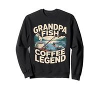 Nonno Pesce caffè Leggenda Retro Pesca Alba Felpa