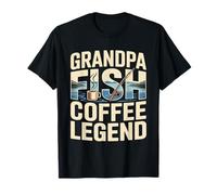Nonno Pesce caffè Leggenda Retro Pesca Alba Maglietta