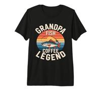 Nonno Pesce caffè Leggenda Retro Pesca Alba Maglietta Premium