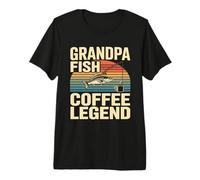 Nonno Pesce caffè Leggenda Retro Pesca Alba Maglietta Premium