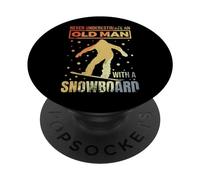 Nonno snowboarder Festa del papà PopSockets PopGrip Adesivo