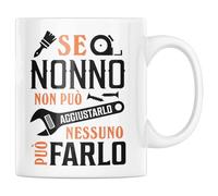 Nonno Tazza Regalo uomo compleanno Idea originale Idee Regali per lui per Natale festa del Papà, Nonno tuttofare Regalo per lui pensione (Bianco, Ceramica)