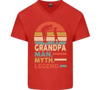Nonno Uomo Mito Leggenda Divertente Festa Del Papà Maglietta In Cotone A V