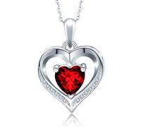 NONNYLLEI Collana da donna a forma di cuore, ciondolo a forma di cuore, Natale, festa della mamma, regalo di San Valentino, anniversario, matrimonio, compleanno, moglie, fidanzata, Argento sterling,